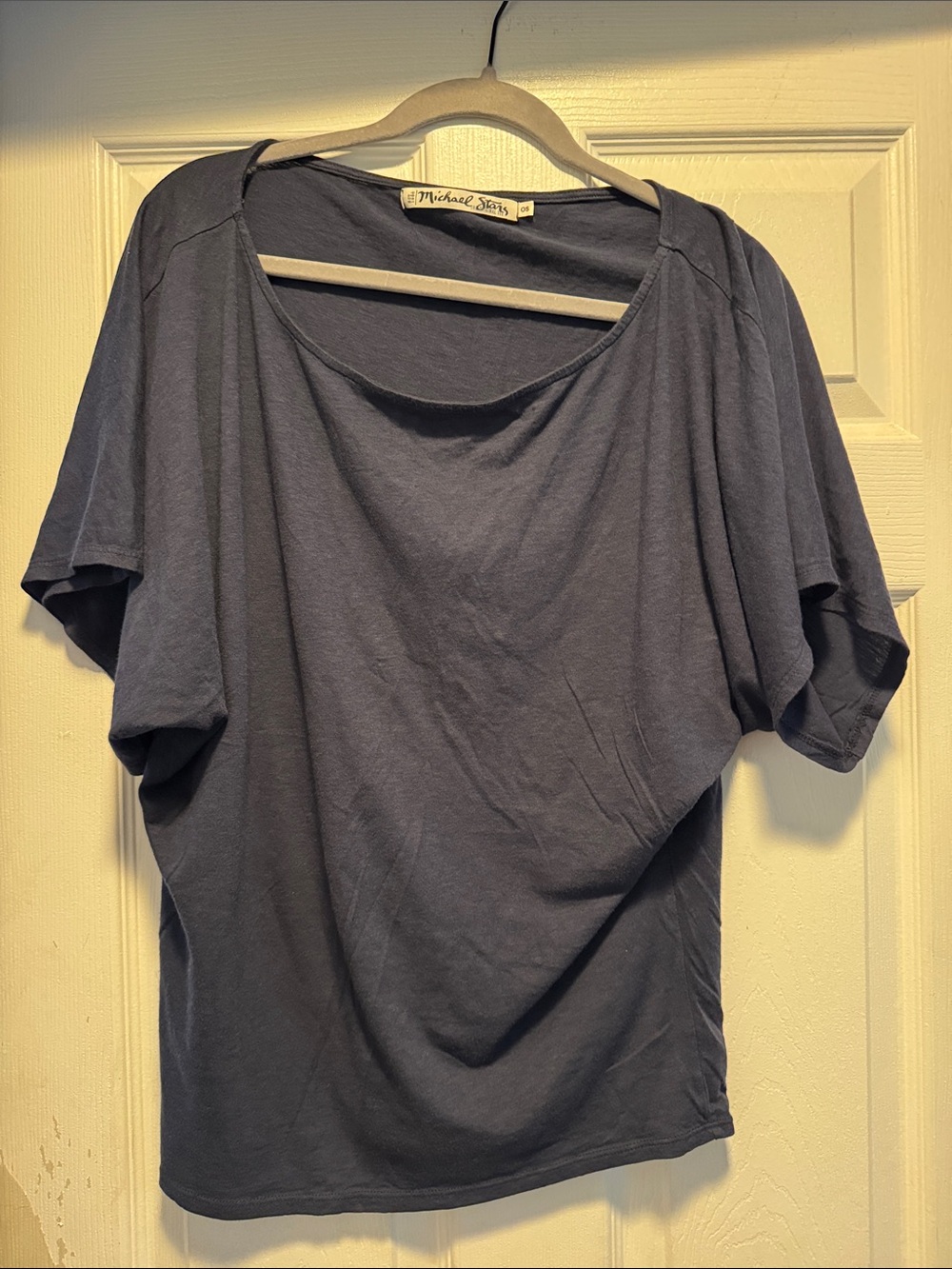 Michael Stars Slate Blue Relaxed Scoop Neck Short Sleeve Tee